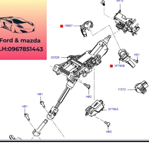 Cảm biểm ổ khóa ford modeo 2008-2009-2010-2011-2012-cảm biến ổ khóa vô lăng ford modeo 1S7T11572AD-7S7T11572AC (3)