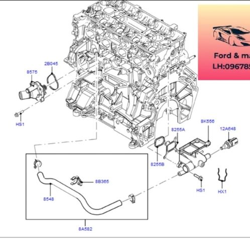 Cảm biến nhiệt độ nước ford modeo 2008-2012 Cảm biến nhiệt độ nước ford modeo 2008-2009-2010-2011-2012-cảm biến trên ống chia nước ford modeo cảm biến nhiệt độ nước trên chạc chia nước ford modeo XS6F12A648CB
