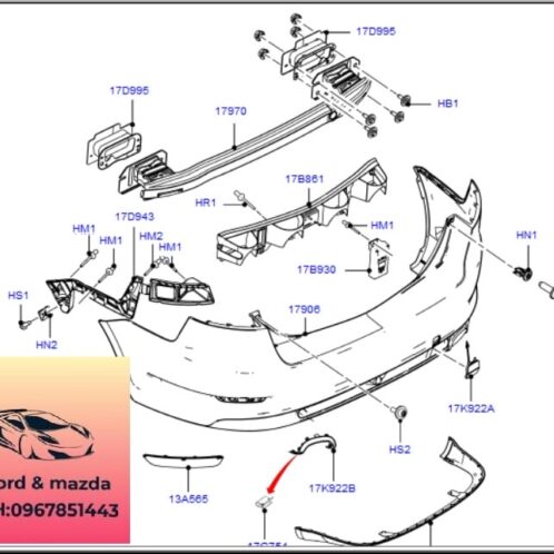 Cản sau ford modeo 2008-2012 Cản sau ford modeo 2008-2009-2010-2011-2012-ba đờ sốc sau ford modeo 8S71F17906AEXWAA