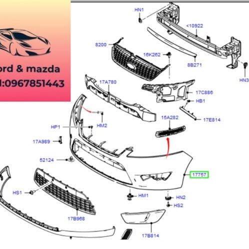 Cản trước ford modeo 2008-2009-2010-2011-2012-Ba đờ sốc trước ford modeo 8S7117757ACXWAA-BS7117757AE