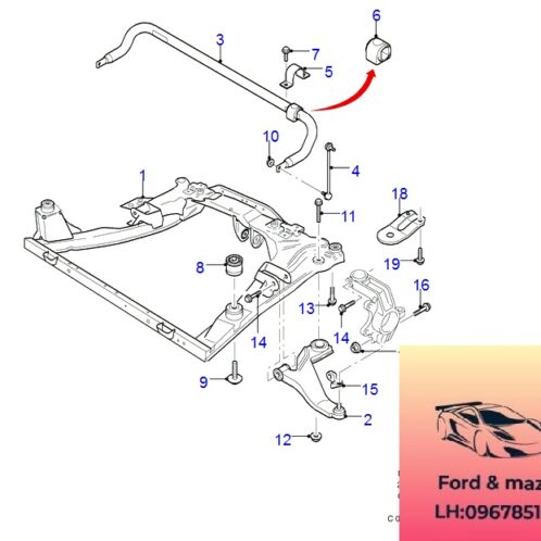 Càng a ford modeo 2002-2009 Càng a ford modeo 2002-2003-2004-2005-2006-2007-2008-2009-càng a dưới ford modeo bệ đỡ càng chữ A ford modeo LE1S713042AJ-LE1S713051AJ
