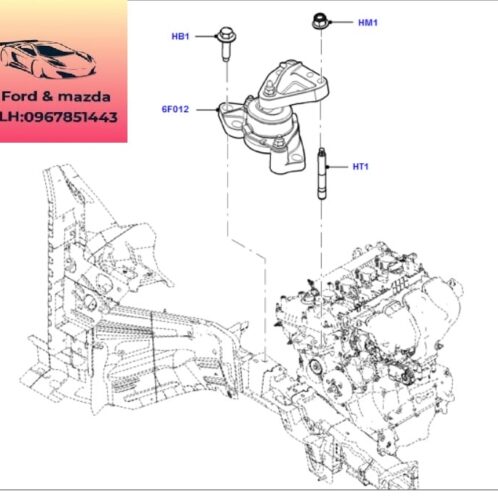 Cao su chân máy phải ford exproler 2015-2016-2017-2018-2019-2020-2021-chân thủy lực exproler chân đầu máy phải exproler chân hộp số exproler BB5Z6038F