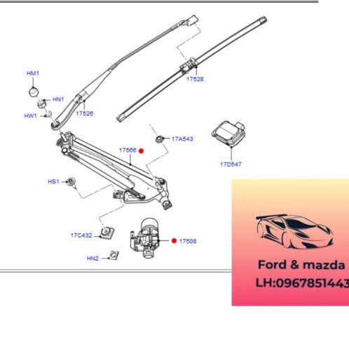 Chổi gạt mưa ford modeo 2008-2009-2010-2011-2012-cần gạt mưa ford modeo 7S7117528AB-7S7117B437AA