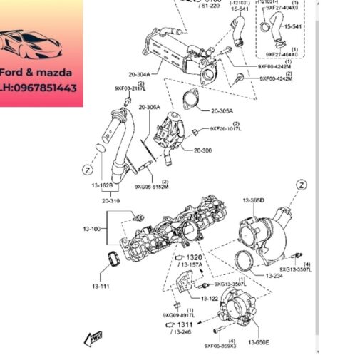 Cổ hút mada bt50 2013-2014-2015-2016-2017-2018-2019-Cổ hút gió mazda bt50 ford ranger cụm cổ hút mazda bt50 U20213100-UH0213100-BB3Q9424BE-BB3Q9424AE