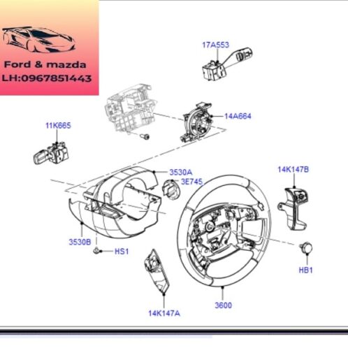 Công tắc pha cos ford modeo 2008-2012 Công tắc pha cos ford modeo 2008-2009-2010-2011-2012-công tắc đèn pha ford modeo cần gạt đèn pha ford modeo 6G9T13335AF-6G9T13335AG
