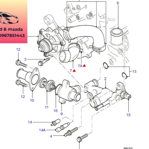 Cút nước ford modeo 2004-2009 Cút nước ford modeo 2004-2005-2006-2007-2008-2009-chia nước ford modeo 2.5 ống cút nước ford modeo 2.5 ống nước ford modeo 2.5 1S7E8548BG