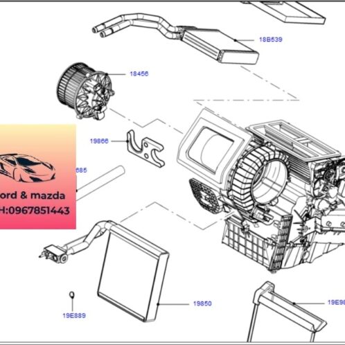 Dàn sưởi ford modeo 2008-2009-2010-2011-2012-dàn sưởi điều hòa ford modeo giàn sưởi modeo 7G9118B539AB