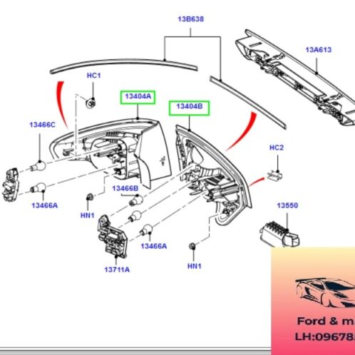 Đèn hậu ford modeo 2008-2009-2010-2011-2012-đèn hậu ngoài ford modeo đèn hậu trong ford modeo 7S7113A602NF-7S7113404RH