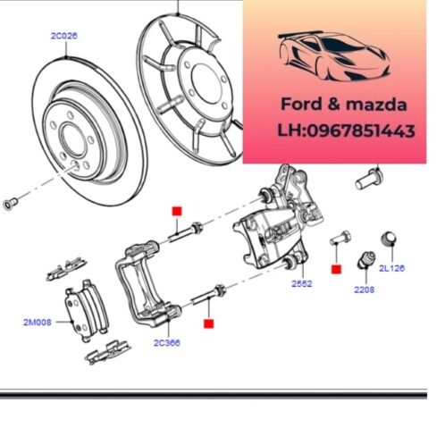 Đĩa phanh sau ford modeo 2008-2012 Đĩa phanh sau ford modeo 2008-2009-2010-2011-2012-Đĩa thắng sau ford modeo đĩa má phanh sau ford modeo 8G912A315AA