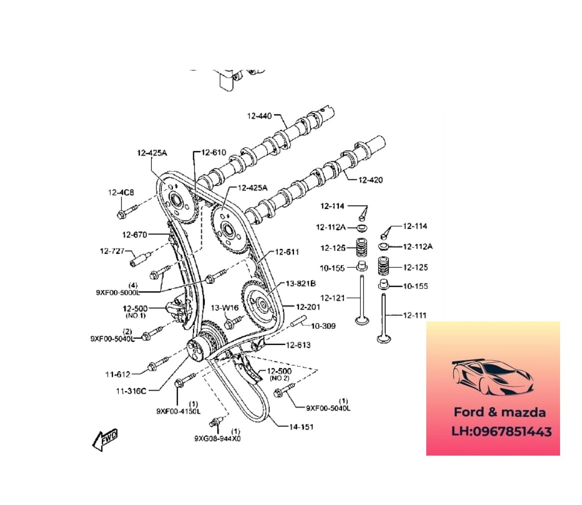 Giàn cò mazda bt50 2013-2014-2015-2016-2017-2018-2019- Dàn cò trục cam mazda bt50 dàn cò ford ranger  U20412YA0-BK2Q6K551BC