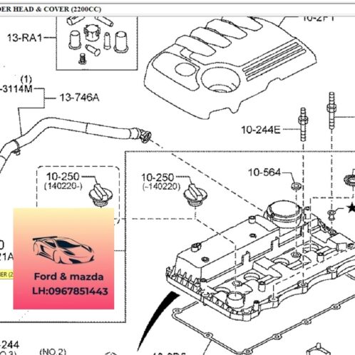 Gioăng Nắp dàn cò mazda bt50 2013-2014-2015-2016-2017-2018-2019-gioăng nắp giàn cò mazda bt50 2.2 gioăng cao su nắp dàn cò mazda bt50 U205102D5A-U205102D5