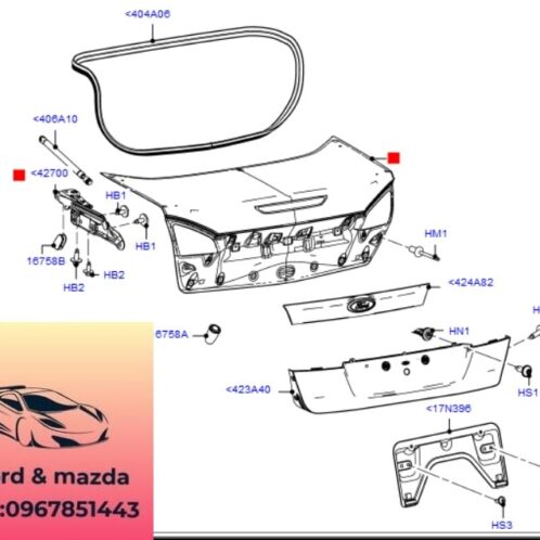 Gioăng cao su cốp sau ford modeo 2008-2012 Gioăng cao su cốp sau ford modeo 2008-2009-2010-2011-2012-gioăng cửa sau ford modeo gioăng cốp hậu sau ford modeo 7S71F404A06AE-7S71F404A06BC