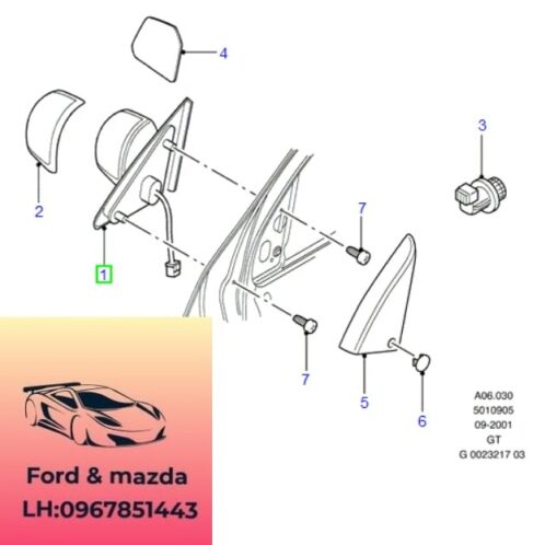Gương chiếu hậu ford modeo 2002-2003-2004-2005-2006-2007-kính chiếu hậu ford modeo gương ford modeo PL1S7117682MA-PL1S7117683MA