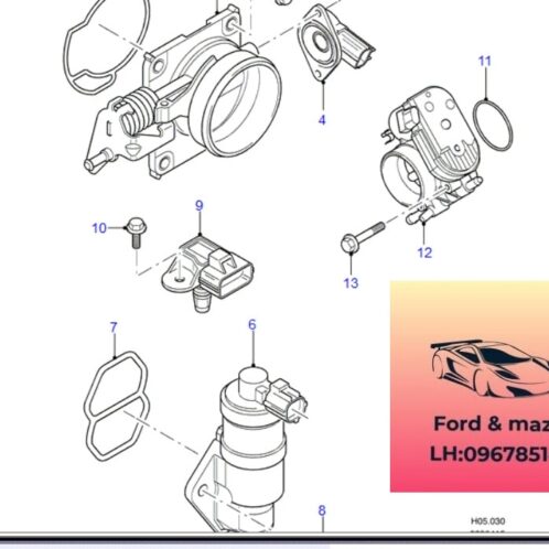 Họng ga ford modeo 2003-2004-2005-2006-2007-2008- cổ ga ford modeo bướm ga ford modeo 2S7G9E926AB