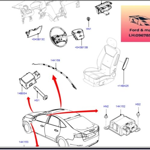 Hộp điều khiển túi khí ford modeo 2008-2009-2010-2011-2012-hộp túi khí modeo 7S7T14B056AD-BS7T14B321AC