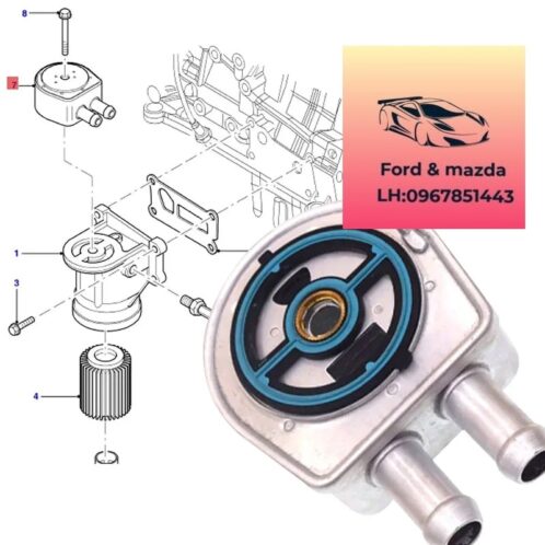 Két làm mát dầu ford modeo 2003-2004-2005-2006-2007-2008- két sinh hàn ford modeo két giải nhiệt dầu động cơ ford modeo két làm mát nhớt ford modeo 1S7G6A642AD