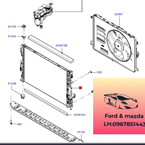 Két nước ford modeo 2008-2012 Két nước ford modeo 2008-2009-2010-2011-2012-Két nước động cơ ford modeo 2.3 6G918005FC
