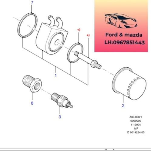 Két sinh hàn ford modeo 2004-2005-2006-2007-2008-2009-két làm mát dầu động cơ ford modeo 2.5 két giải nhiệt dầu máy ford modeo 2.5 két làm mát nhớt máy ford modeo 2.5 1S7Z6A642AA (1)