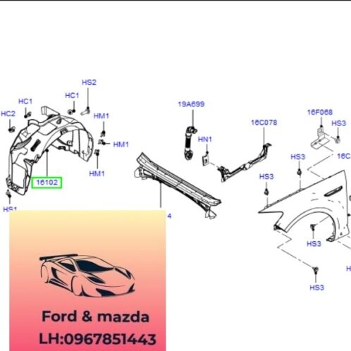 Lòng dè chắn bùn trước ford modeo 2008-2009-2010-2011-2012-chắn bùn bánh trước ford modeo vè chắn bùn bánh trước ford modeo 8S71A16114AD-8S71A16115AD
