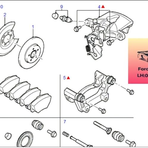 Má phanh sau ford modeo 2002-2003-2004-2005-2006-2007-2008-2009 bố thắng sau ford modeo 1S712M008AA