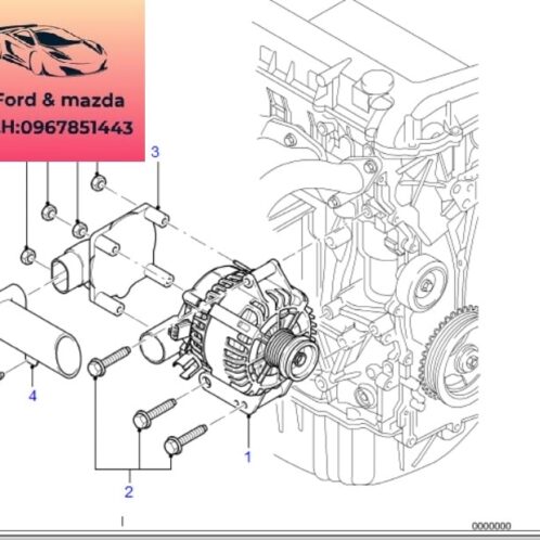 Máy phát điện ford modeo 2003-2004-2005-2006-2007-2008-2009-Đinamo ford modeo củ phát điện ford modeo máy phát ford modeo LK1S7T10300AA