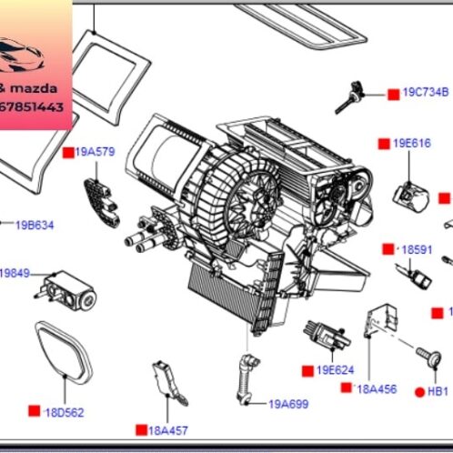 Mô tơ điều khiển gió điều hòa ford modeo 2008-2009-2010-2011-2012-mô tơ điều khiển dàn lạnh ford modeo mô tơ lấy gió điều hòa ford modeo 1S7H19B634CA