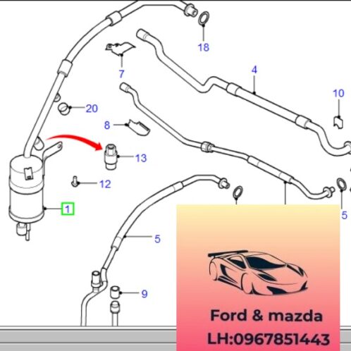 Phin lọc điều hòa ford modeo 2001-2002 2003-2004-2005-2006-2007-pin lọc ga điều hòa modeo lọc ga dàn lạnh điều hòa ford modeo 1S7H19E647DA (1)