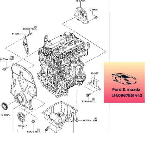 Phớt đuôi trục cơ mazda bt50 2013-2014-2015-2016-2017-2018-2019-Phớt đuôi cốt máy mazda bt50 phớt đuôi mazda bt50 U2Y010YA0