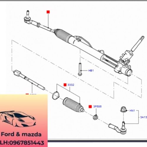 Thước lái ford modeo 2008-2009-2010-2011-2012-thước lái xe ford modeo 8G913A500BD-8G913A500BE