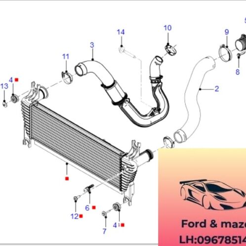 Tuy ô két làm mát tubo ford ranger mazda bt50 2012-2022 Tuy ô két làm mát tubo ford ranger mazda bt50 2012-2013-2014-2015-2016-2017-2018-2019-2020-2021-2022-ống gió két làm mát turbo ranger mazda bt50 ống gió tubo ford ranger AB396C646DC-AB396K683AF-AB396K683CE