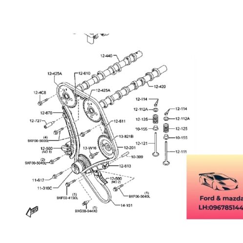 Tỳ xích cam mazda bt50 2013-2014-2015-2016-2017-2018-2019-Bỡ đỡ sên cam mazda bt50 bỡ đỡ sên trục cam mazda bt50 (2)