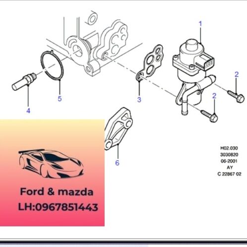 Van tuần hoàn khí xả ford modeo 2003-2004-2005-2006-2007-2008- Van ERG ford modeo 1S7G9D475AG-1S7G9D475AH