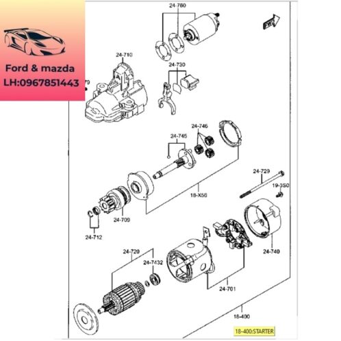 Bánh răng Máy đề mada bt50 2013-2014-2015-2016-2017-2018-2019-bánh răng củ đề ranger mazda bt50 nhông củ đề khởi động mazda bt50 ranger AB3911350AA-U20118YC5