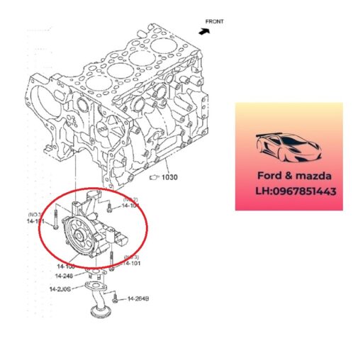 Bơm nhớt mazda bt50 2020-2021-2022-2023-2024 Bơm dầu mazda bt50 bơm dầu máy mazda bt50 bơm nhớt động cơ mazda bt50 1K0G14100