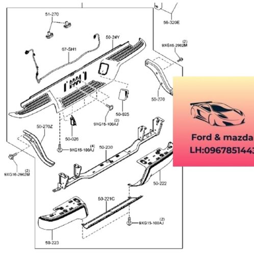 Cản sau mada bt50 2013-2019 Cản sau mada bt50 2013-2014-2015-2016-2017-2018-2019-Ba đờ sốc sau mazda bt50 UF9N50210G64-UC9S50210D
