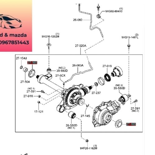 Cầu trước mada bt50 2013-2014-2015-2016-2017-2018-2019-Cầu trước ford ranger mazda bt50 U5A127020A-U5A227020-JB3G3B079BA