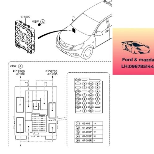 Hộp cầu chì mada bt50 2013-2014-2015-2016-2017-2018-2019-hộp BCM mazda bt50 ford ranger hộp gem mazda bt50 ranger UC9P67560D-UF9F67560C-DB3914A073BE