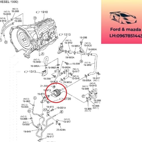 Két làm mát dầu hộp số mazda bt50 2020-2021-2022-2023-2024 Két giải nhiệt hộp số tự động mazda bt50 két làm mát nhớt hộp số tự động mazda bt50 1K00199FX