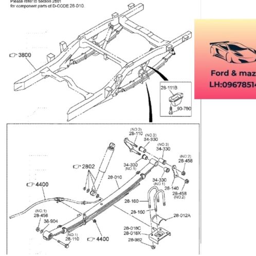 Lá nhíp sau mazda bt50 2020-2021-2022-2023-2024 Nhíp cầu sau mazda bt50 bộ nhíp sau mazda bt50 1KC328010