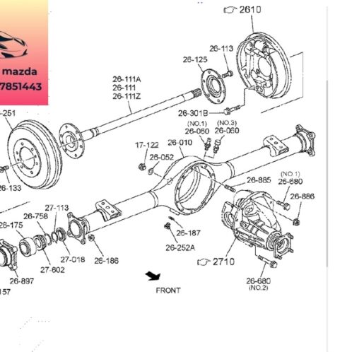Láp sau mazda bt50 2020-2021-2022-2023-2024 Trục láp sau mazda bt50 cây láp sau mazda bt50 1K0K26111-1K0J26111