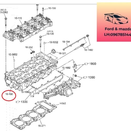 Mặt máy mazda bt50 2020-2021-2022-2023-2024 Mặt quy lát mazda bt50 1K1110100-1K1210100