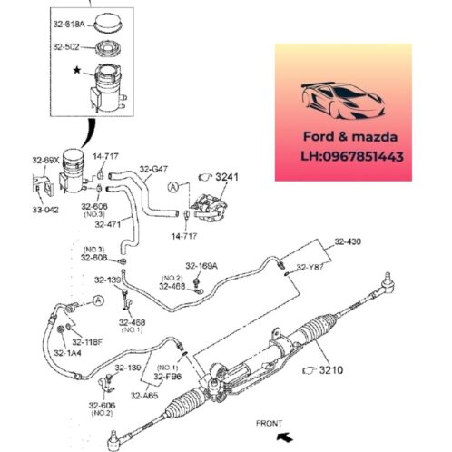 Ống dầu trợ lực thước lái mazda bt50 2020-2021-2022-2023-2024 Tuy ô dầu trợ lực thước lái mazda bt50 ống dầu thước lái mazda bt50 1K0C32A65