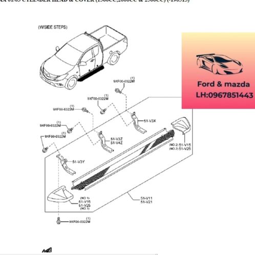 Ốp bệ bước chân mada bt50 2013-2014-2015-2016-2017-2018-2019-ốp bậc bước chân mazda bt50 ốp nhựa dẫm chân mazda bt50 UV6J5117xa-UV6K5117XA