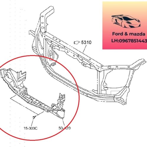 Ốp ca lăng mazda bt50 2020-2021-2022-2023-2024 ốp cản trước mazda bt50 ốp hướng gió mazda bt50 1k1T50A20