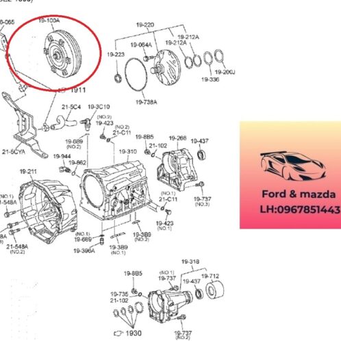 Quả bí mazda bt50 2020-2021-2022-2023-2024 Biến mô hộp số tự động mazda bt50 quả bí hộp số mazda bt50 1K0619100