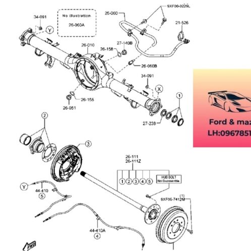 Tăm bua sau mada bt50 2013-2014-2015-2016-2017-2018-2019-tăng bua sau ford ranger mazda bt50 tăng bua má phanh sau mazda bt50 ranger UH7126251C-UD3A05800