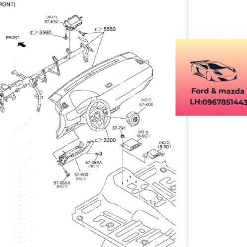 Túi khí trái mazda bt50 2020-2021-2022-2023-2024 TÚi khí vô lăng mazda bt50 túi khí ghế lái mazda bt50 túi khí mazda bt50 1K0N57K00