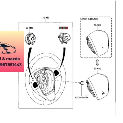 Túi khí vô lăng mada bt50 2013-2014-2015-2016-2017-2018-2019-Túi khí trái mazda bt50 túi khí lái mazda bt50 túi khí mazda bt50 UC2T57K0097-UC2B32800A97-1D0057K0097