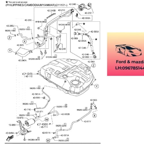 Bầu lọc hơi xăng mazda cx8 2018-2019-2020-2021-2022-2023-2024-2025 bình lọc hơi xăng mazda cx8 bầu lọc xăng mazda cx8 PE0313970A