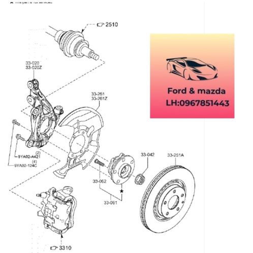 Bi moay ơ trước mazda cx8 2018-2019-2020-2021-2022-2023-2024-2025 bạc đạn bánh trước mazda cx8 bi moay bánh trước mazda cx8 TK483304XA-TK483304XB